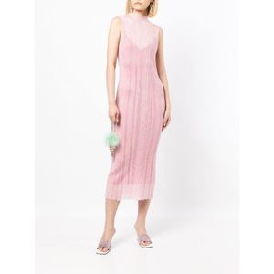 NWT Hervé Léger plissé-detail knitted dress XS $690